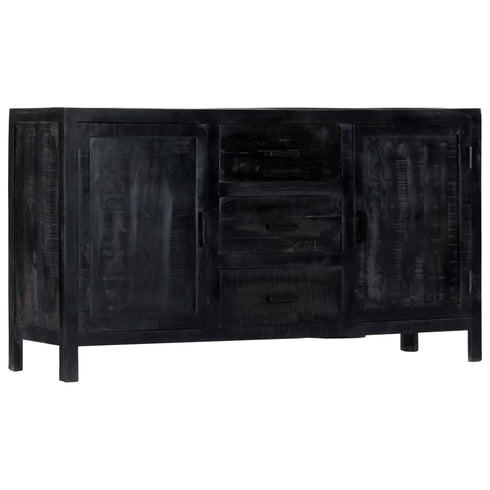 Rustika Rowe -  Sideboard Black 147x40x80 cm Solid Mango Wood